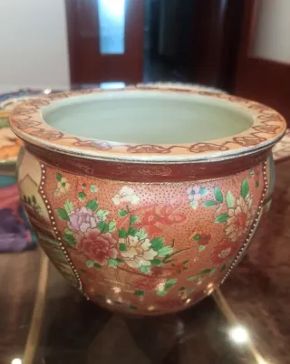 Jarrón chino vintage decorado