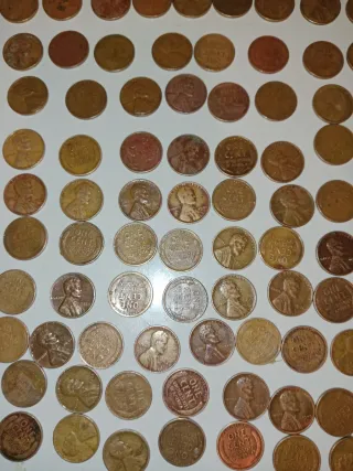 Lote 100 Monedas One Cent USA de trigo ( wheat)