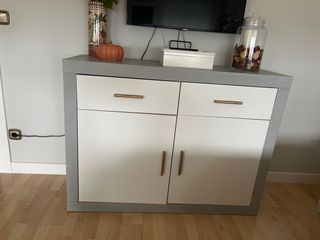 Aparador Cómoda Gris y Blanco