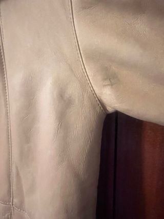 Chaqueta de piel beige