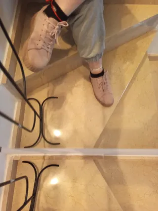 Zapatillas casuales beige/rosa