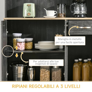 Credenza Cucina con Armadietti, Cassetto e Piano P