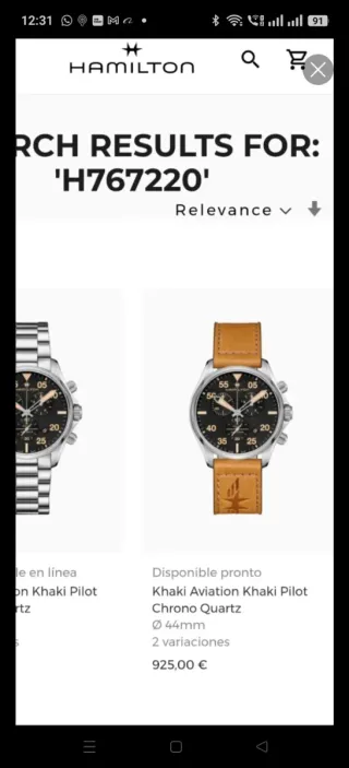 Hamilton Khaki Aviation Pilot Reloj Cronógrafo Nar