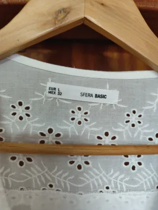 Blusa blanca manga corta Talla L