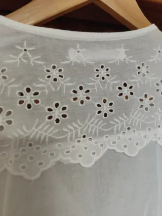 Blusa blanca manga corta Talla L