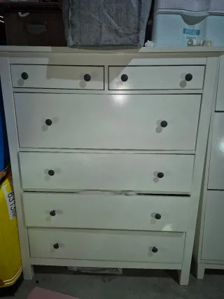 Cómoda blanca 6 cajones madera