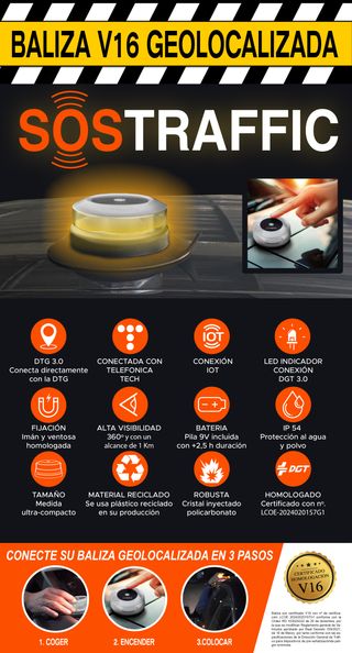 Pack de Balizas o individual V16 SOS TRAFFIC IOT