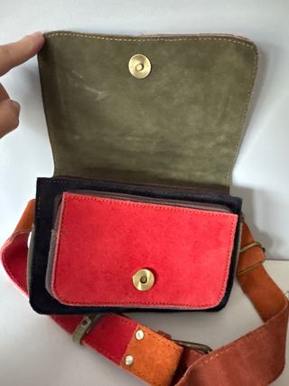 Riñonera de piel multicolor