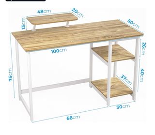 Escritorio GreenForest con estante reversible