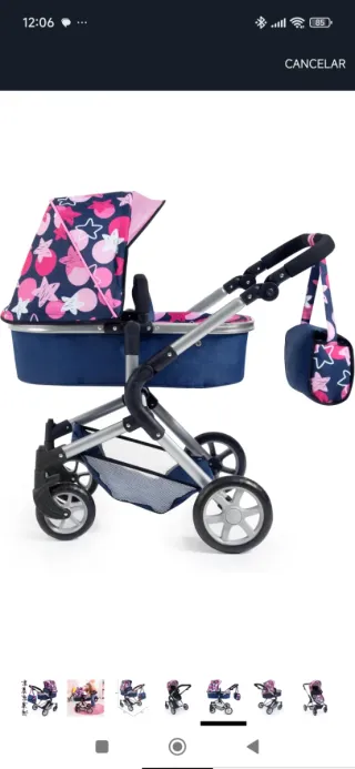 2 Passeggini per Bambole con Tutti gli Accessori Inclusi