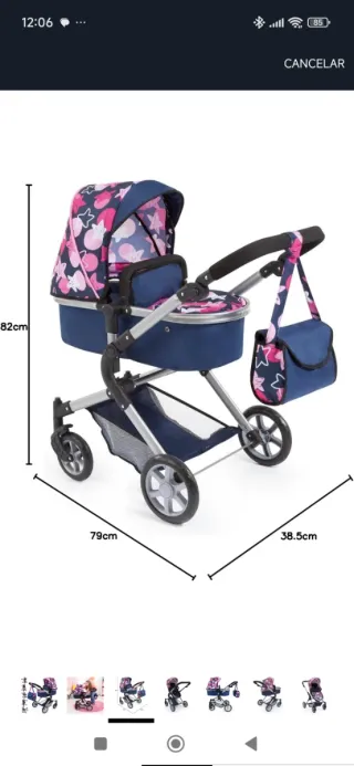 2 Passeggini per Bambole con Tutti gli Accessori Inclusi