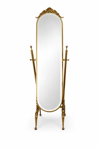 Espejo de pie vintage dorado