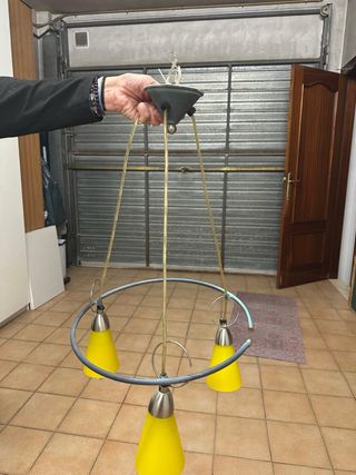 Lámpara de hierro y cristal estilo bohemio