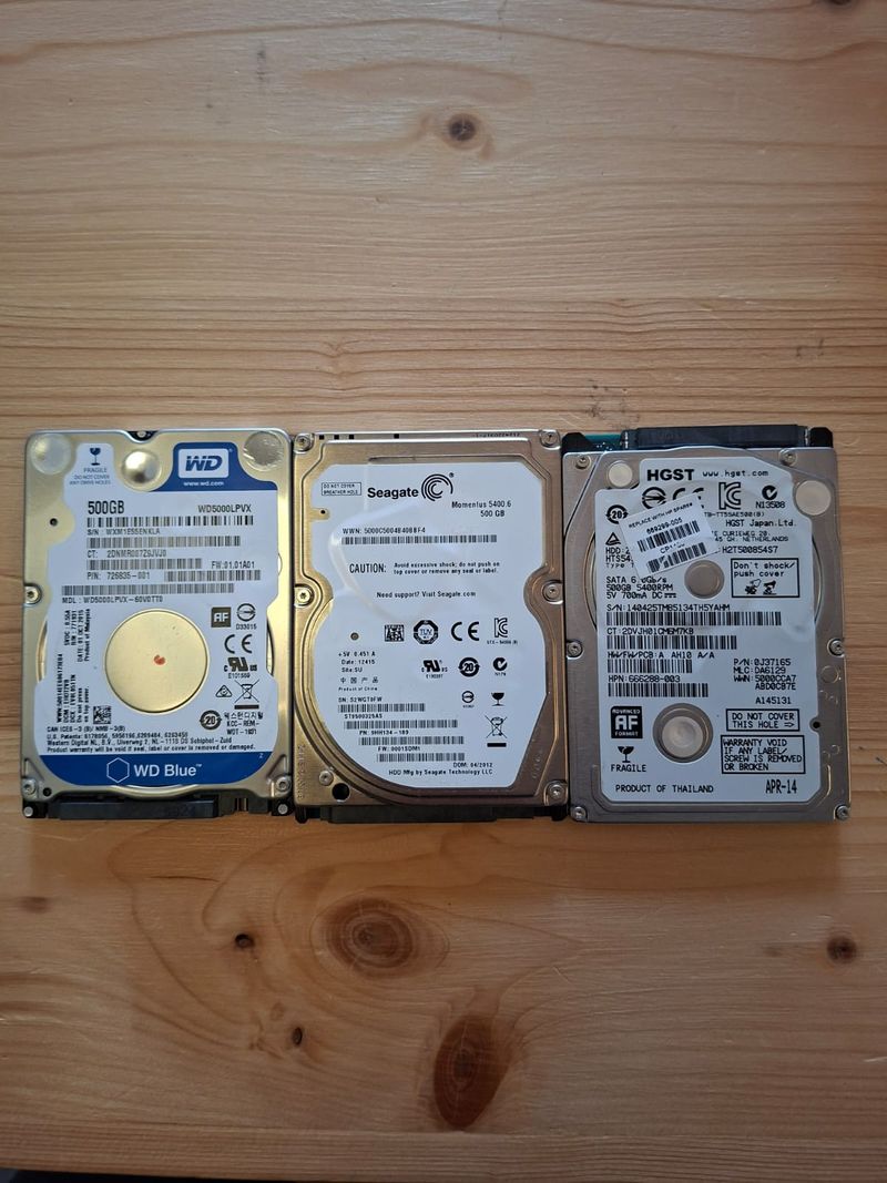 Lote 3 Discos Duros HDD 500GB