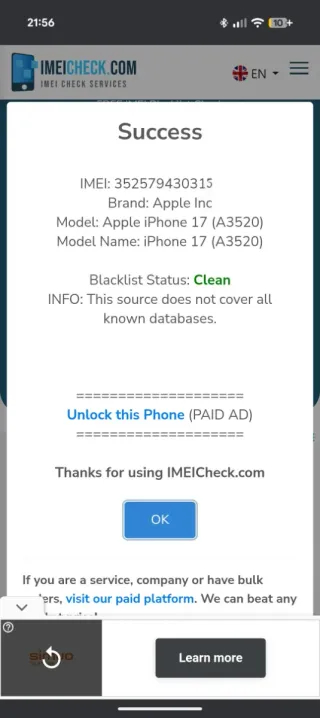 iPhone 17 512GB Plata/Gris Espacial