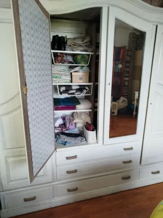 Armario ropero de madera roble y cristal