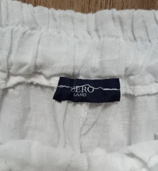 Pantaloni lino donna gamba ampia. Taglia M.