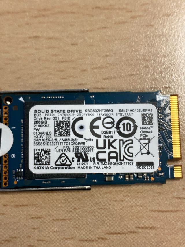 Disco SSD M.2 Kioxia 256GB NVMe PCIe Gen4x4