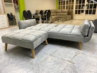 ¡OFERTÓN! Sofá Cama Reclinable + Puff Libre Gris