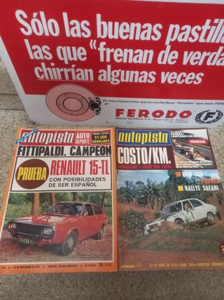 Cartel Metálico Antiguo FERODO + Revistas