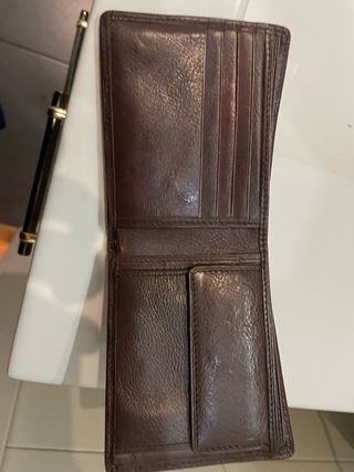 Cartera de piel marrón Orient