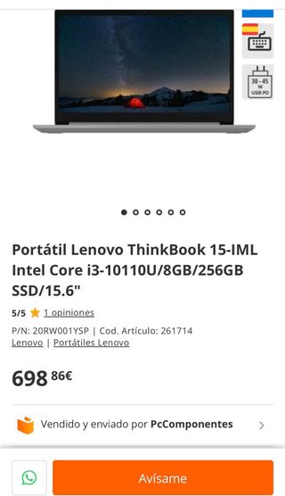 Portátil Lenovo Thinkbook i3 10th Gen