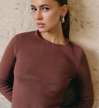 Vestido de punto marrón