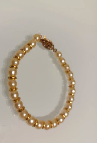 Pulsera de fallera de doble vuelta perlas