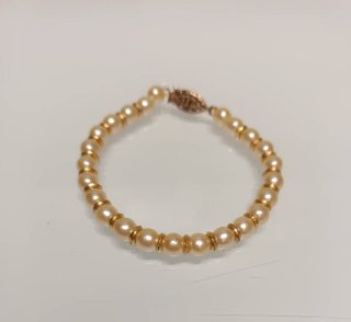 Pulsera de fallera de doble vuelta perlas