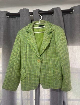 Americana verde cuadros tweed