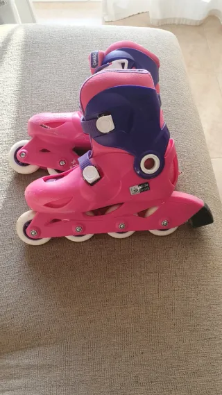 Patines ajustables Oxelo rosas/morados Tala 32-34