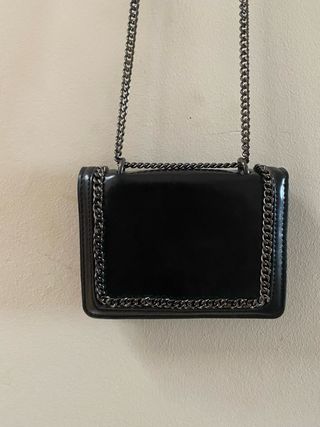 Mini Bolso Negro Cadena Estilo Rock/Clásico