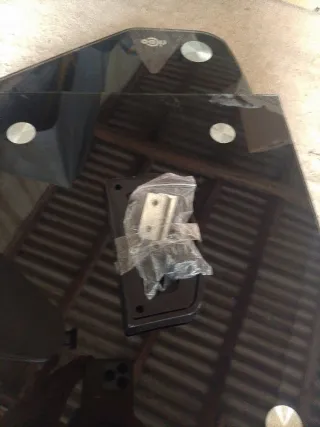 Supporto TV da terra in vetro nero