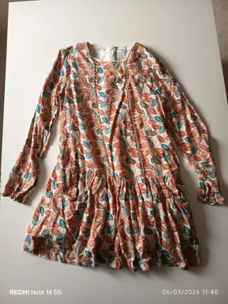 Vestido niña estampado hojas 10-12 años