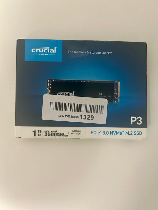 SSD Crucial P3 1TB M.2 NVMe PCIe Gen3