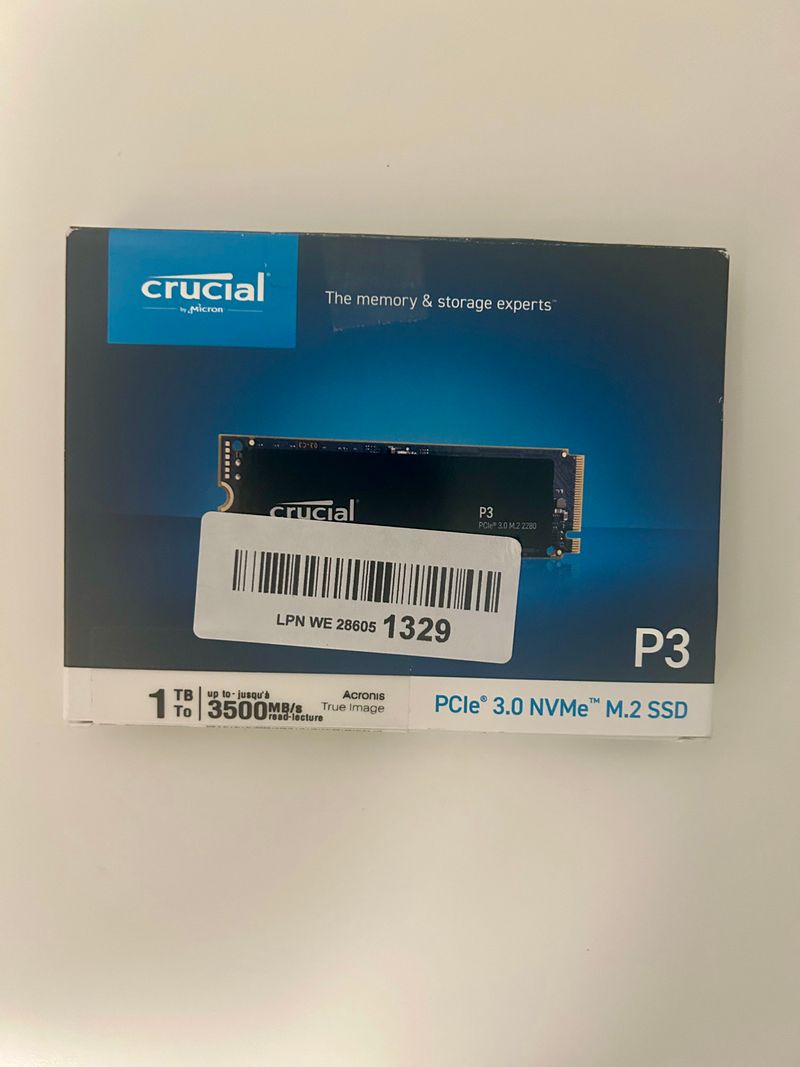 SSD Crucial P3 1TB M.2 NVMe PCIe Gen3 afbeelding 2