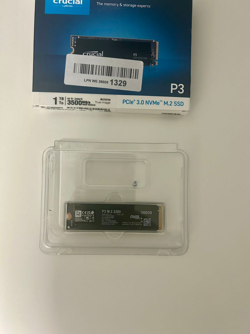 SSD Crucial P3 1TB M.2 NVMe PCIe Gen3 afbeelding 4