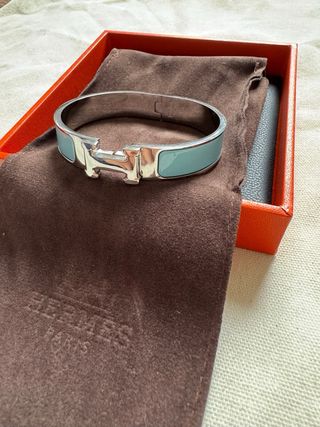 Pulsera H Hermes Azul y Plateada