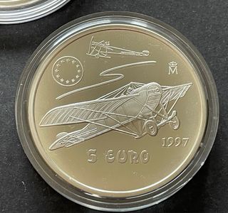 5 ECU 1994 y 5 EURO 1997. Onza Troy de plata pura