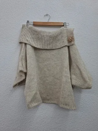 Jersey Beige Hombros Descubiertos