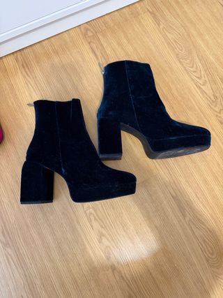 Botines de terciopelo azul