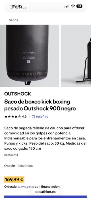 Saco de boxeo con soporte Decathlon