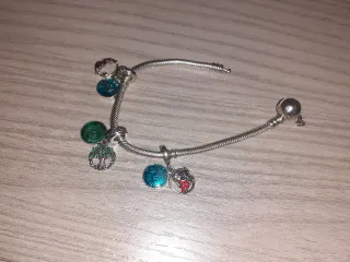 Pulsera Plata con 3 Charms