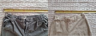 2 pantaloni tg 40 beige/grigio