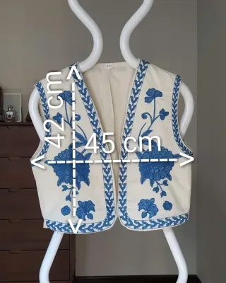 Chaleco bordado mujer boho talla XS nuevo