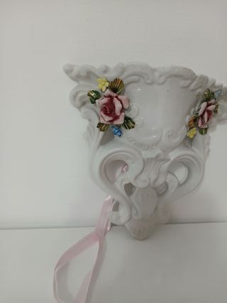 Vecchia Bassano Vaso Parete Ceramica Fiori