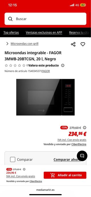 Microondas integrable Fagor