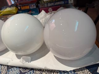 4 Globos de cristal blancos