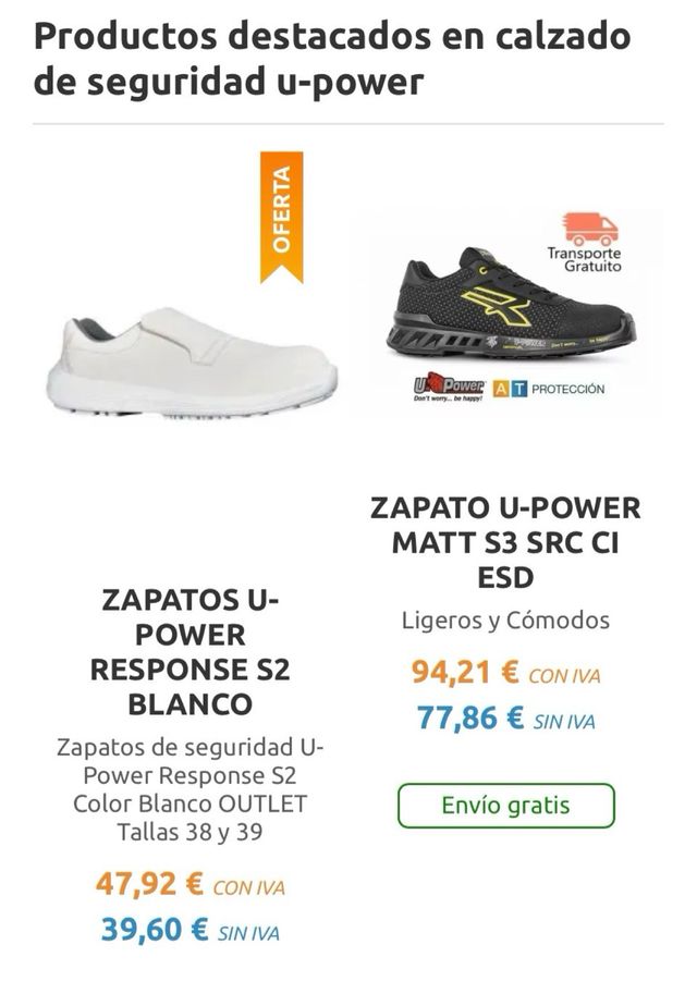 Calzado seguridad Upower Matt S3 talla 44