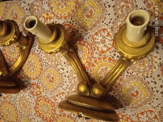 Applique vintage legno dorato